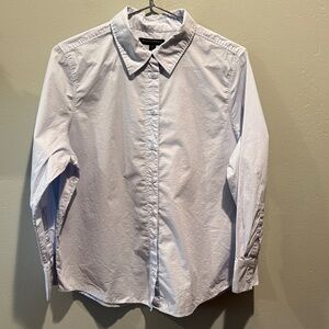 Banana Republic Pale Blue Petite Large 100% Cotton Casual Classic Button Down